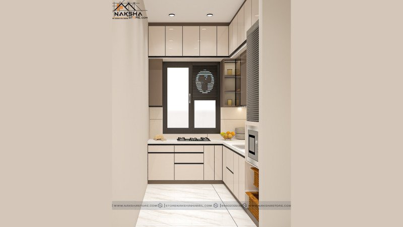 Modern Compact Modular Kitchen Design | Premium U-Shaped Layout